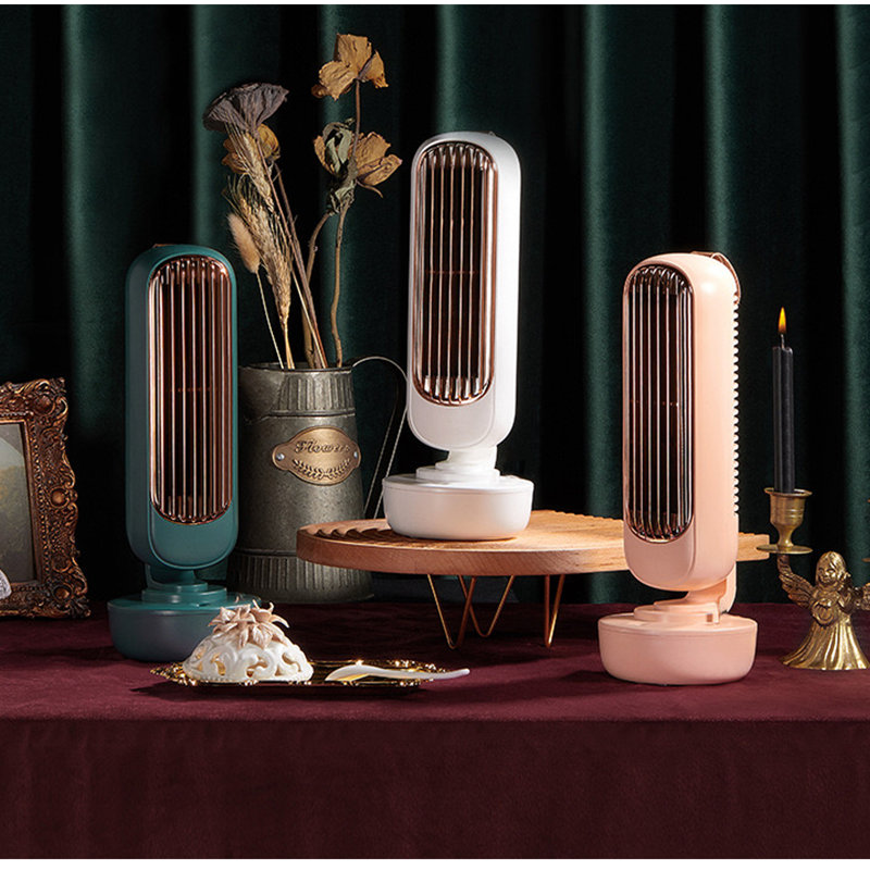 Small Desk Tower Fan Portable Desk Fan Personal Cooling Fan With 3 speed Options Small Desktop Rechargeable Quiet Table Fan For Home Bedroom